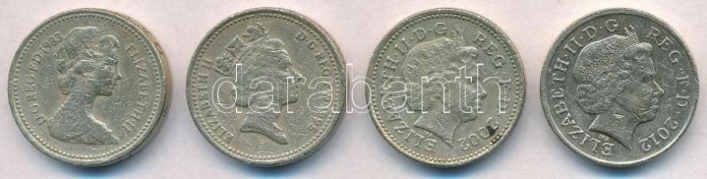 Nagy-Britannia 1983-2012. 1Ł (4xklf) T:2-,3 Great Britain 1983-2012. 1 Pound (4xdiff) C:VF,F