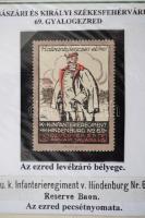 A cs. és kir. 69. székesfehérvári gyalogezred története. Különleges, egyedi összeállítás az első vil...