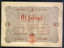 1848. 5Ft "Kossuth bankó" vörösbarna T:II/III+