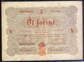 1848. 5Ft "Kossuth bankó" vörösbarna T:II/III+