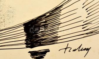 Szalay jelzéssel: Távolság. Tus, papír, 30×24 cm