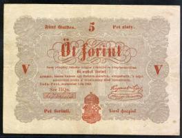 1848. 5Ft "Kossuth bankó" vörösbarna T:II