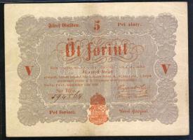 1848. 5Ft "Kossuth bankó" vörösbarna T:II