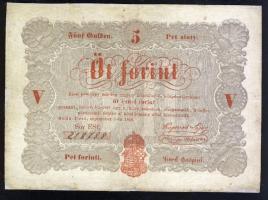 1848. 5Ft "Kossuth bankó" vörösbarna (10x) T:restaurált (9x), IV (1x)