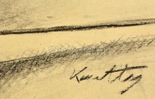 Kmetty jelzéssel: Férfi akt tanulmány. Szén, papír, 60×42 cm