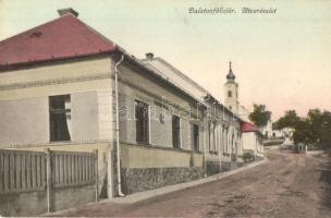 Balatonfőkajár, utcakép, népiskola, templom. Hangya szövetkezet kiadása (EK)