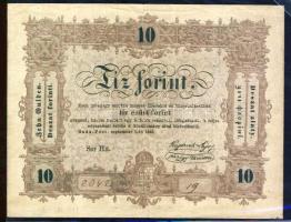 1848. 10Ft "Kossuth bankó" hátlapi fordított alapnyomattal T:III/IV