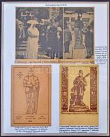 Az áldozatkészség szobrai az első világháborúból. Különleges, egyedi összeállítás 3 db nemzetiszín t...