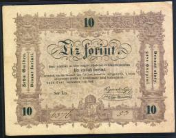 1848. 10Ft "Kossuth bankó" hátlapi fordított alapnyomattal T:II-/III+