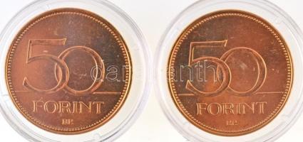 2004. 50Ft Cu-Ni "Európai Unió tagja" aranyozott forgalmi emlékérme + 2007. 50Ft Cu-Ni &qu...