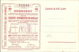 Siófok, Halászati kikötő a Sión, gőzhajó. hátoldalon sorsjegy