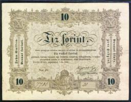 1848. 10Ft "Kossuth bankó" hátlapi fordított alapnyomattal T:restaurált