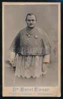 cca 1960-1900 3 db különféle vizitkártya, közte Karel Wisnar olmützi püspök portréjával, különböző m...