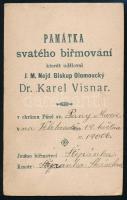 cca 1960-1900 3 db különféle vizitkártya, közte Karel Wisnar olmützi püspök portréjával, különböző m...