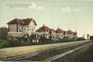 Balatonberény, Bolgár villa a Páli villákkal, vasúti sín. Neumark Adolf kiadása