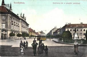 Szombathely, Széchenyi tér, Püspöki palota, villamos (EK)