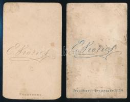 cca 1862 Pozsonyi látképek és 1 db portré, 4 db fénykép Kozics Ede pozsonyi műterméből, 10,5×6,5 cm