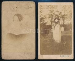 cca 1862 Pozsonyi látképek és 1 db portré, 4 db fénykép Kozics Ede pozsonyi műterméből, 10,5×6,5 cm