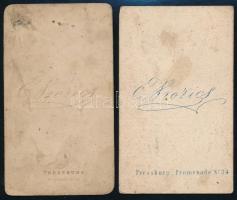 cca 1862 Pozsonyi látképek és 1 db portré, 4 db fénykép Kozics Ede pozsonyi műterméből, 10,5×6,5 cm