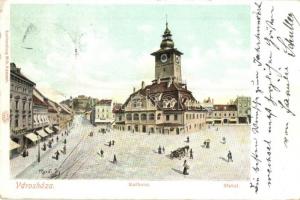 Brassó, Kronstadt, Brasov; Városháza, tér / town hall, square (EK)