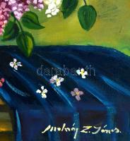 Molnár jelzéssel: Orgonás csendélet. Olaj, vászon, keretben, 35×48 cm