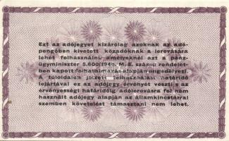 1944. 50P "V.H." T:II + 1946. 100.000B.-pengő T:I- + 1946. 100.000AP vastag, fehér papíron...