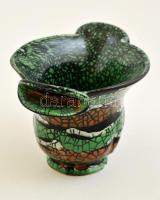 Iparművészeti vállalatos Gorka Géza kerámia váza, jelzett, hibátlan, m: 12,5 cm