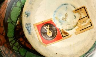 Iparművészeti vállalatos Gorka Géza kerámia váza, jelzett, hibátlan, m: 12,5 cm