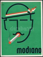 1934 Irsai István (1896-1968): Modiano cigaretta reklám kisplakát, 22x17 cm