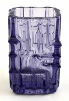 Vladislav Urban lila üveg váza, jelzés nélkül alján apró lepattanással, m: 14 cm