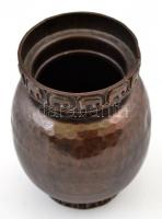 Elefántmotívumos réz váza, m: 14 cm