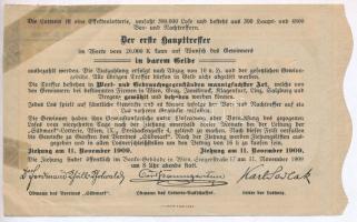 Ausztria 1909. "Zweite Wohltätigkeitslotterie des Vereines Südmark (A Südmark Egyesület Második...