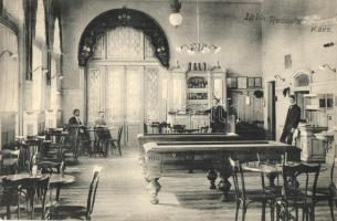 Igló, Iglau, Spisská Nová Ves; Redoute / Kávéház belső, pincérek, biliárd. Gutkaiss fényképész kiadása / café interior, waiters, billiard, pool (felületi sérülés / surface damage)