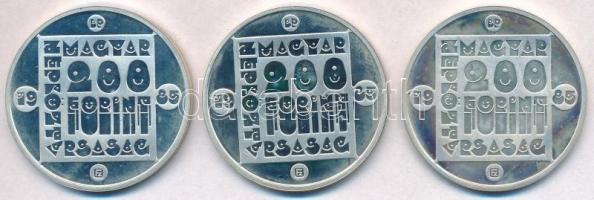 1985. 200Ft Ag "Természetvédelem - Mocsári teknős" + 1985. 200Ft Ag "Természetvédelem...