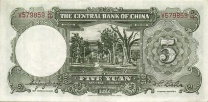 Kína/Central Bank of China 1936. 5Y sign.5 (Krause) T:I-