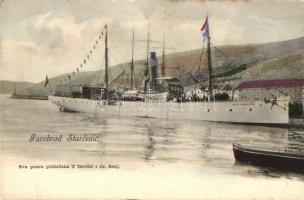 Ante Starcevic egycsavaros tengeri személyszállító gőzhajó Senj kikötőjében / Hungarian sea passenger steamship in Senj