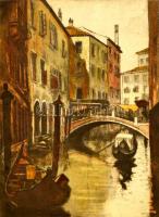 Szalontay József (?-?): Venezia. Színezett rézkarc, papír, jelzett, üvegezett keretben, 32×23 cm