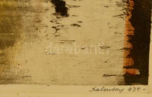 Szalontay József (?-?): Venezia. Színezett rézkarc, papír, jelzett, üvegezett keretben, 32×23 cm