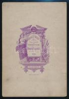 cca 1880 Fiatal lány népviseletben, keményhátú fotó Veress Ferenc műterméből ("Erdély részi nép...