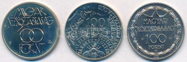 1985. 100Ft alpakka "Kulturális Fórum" + 1986. 100Ft alpakka "Fáy András" + 1990...