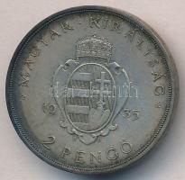 1935. 2P Ag "Pázmány" T:1-,2 patina
Adamo P7
