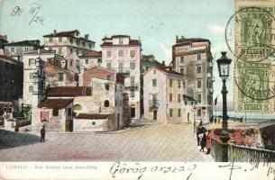 Corfu, Corfou; Rue Arsene (aux murailles) / street view. TCV card (EK)