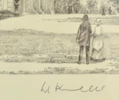 Olvashatatlan jelzéssel: Bremen Stadttheater am Wall. Litográfia, papír, jelzett, üvegezett keretben...