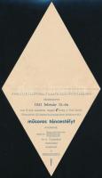 1941 Bp., Különleges formájú meghívó a Magyar Telefonautomata Részvénytársaság műsoros táncestélyére