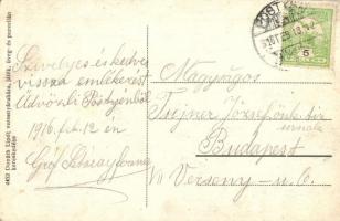 Pöstyén, Piestany; népviselet. Gróf Sztáray Ferenc levele a hátoldalon / Volkstracht / folklore. Cou...