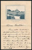 1904 A Szent Lukács-fürdő dekoratív levélpapírjára írt levél