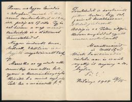 1904 A Szent Lukács-fürdő dekoratív levélpapírjára írt levél