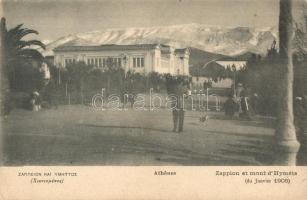 Athens, Athenes; Zappion et mont d'Hymete / Zappeion, Mount Hymettus, street view in January 1908. Pallis & Cotzias (EK)