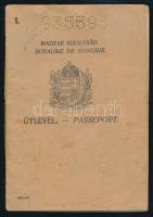 1929 A Magyar Királyság által kiállított két fényképes, meghosszabbított útlevél, vízumokkal, illetékbélyegekkel / Hungarian passport with visa