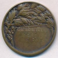 1937. "Magyar Turista Egyesület Síverseny / 1937. III. díj" Br díjérem (32mm) T:2